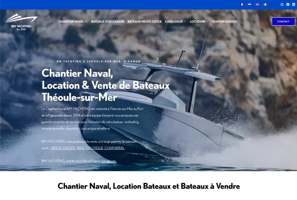 creation de site web théoule sur mer bm yachting