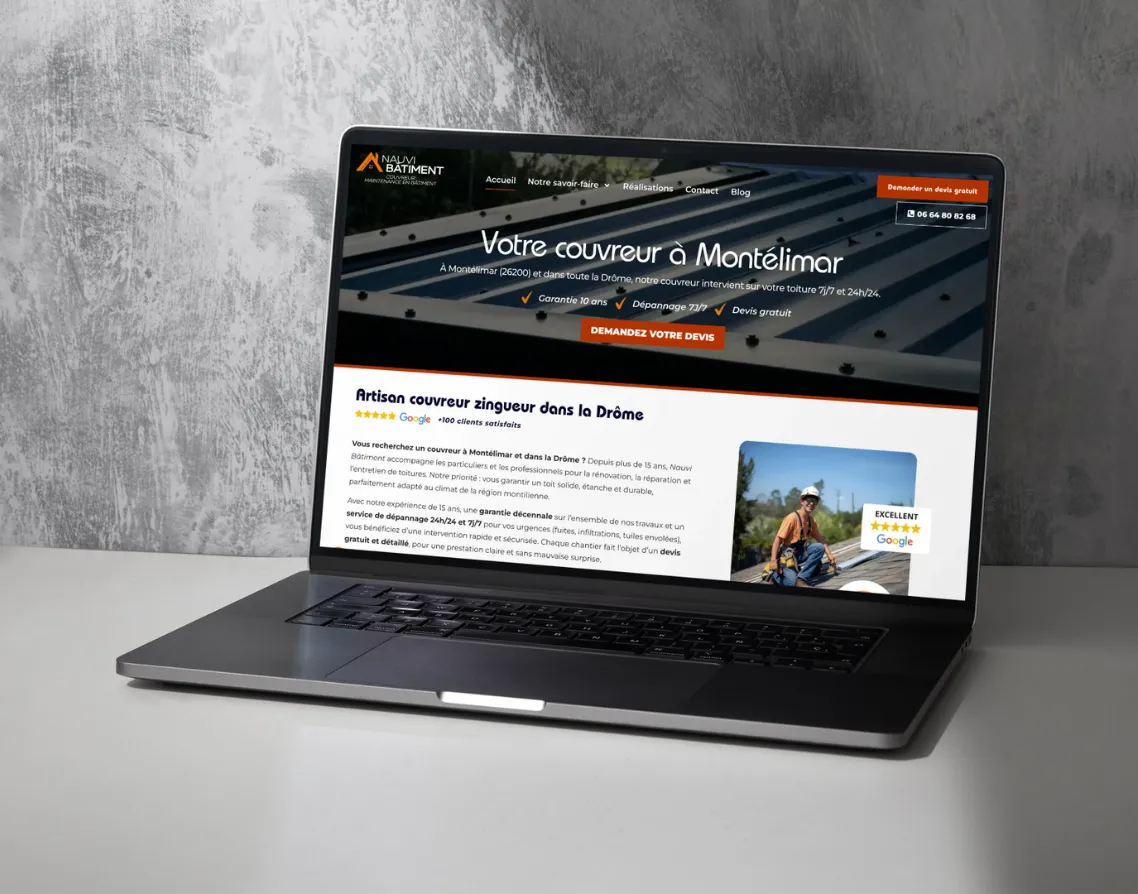 Création site web pour artisan couvreur